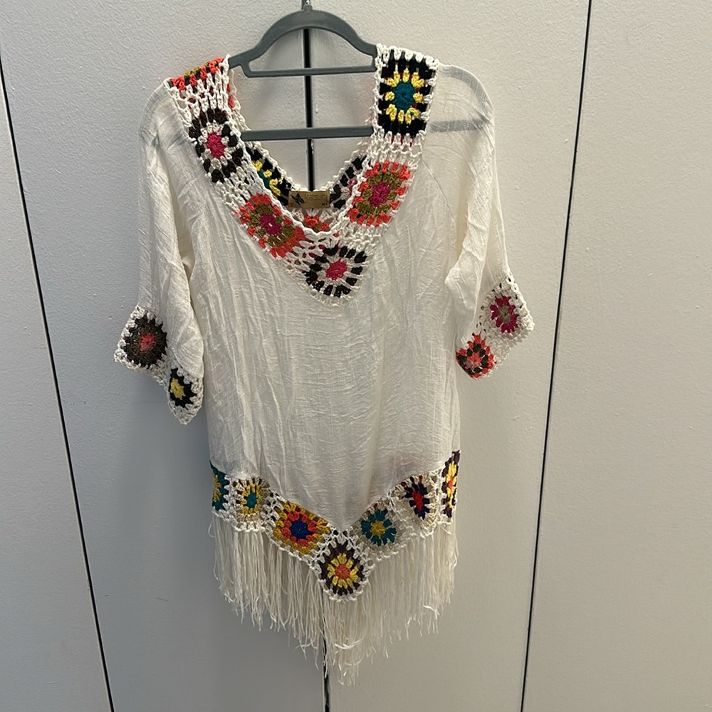 Katsumi Crochet White Cover-Up in size M/L